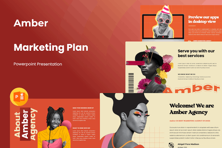 复古潮流时尚杂志风格PPT模板 - 顶尖PPT