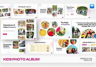 儿童成长记录亲子互动Keynote模板 - 顶尖PPT