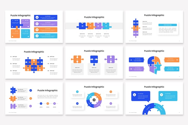 积木拼图图形PPT模板 - 顶尖PPT