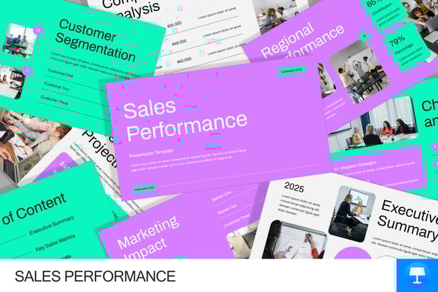 销售业绩分析报告Keynote模板 - 顶尖PPT