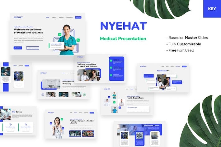 医疗保健健康方案展示Keynote模板 - 顶尖PPT