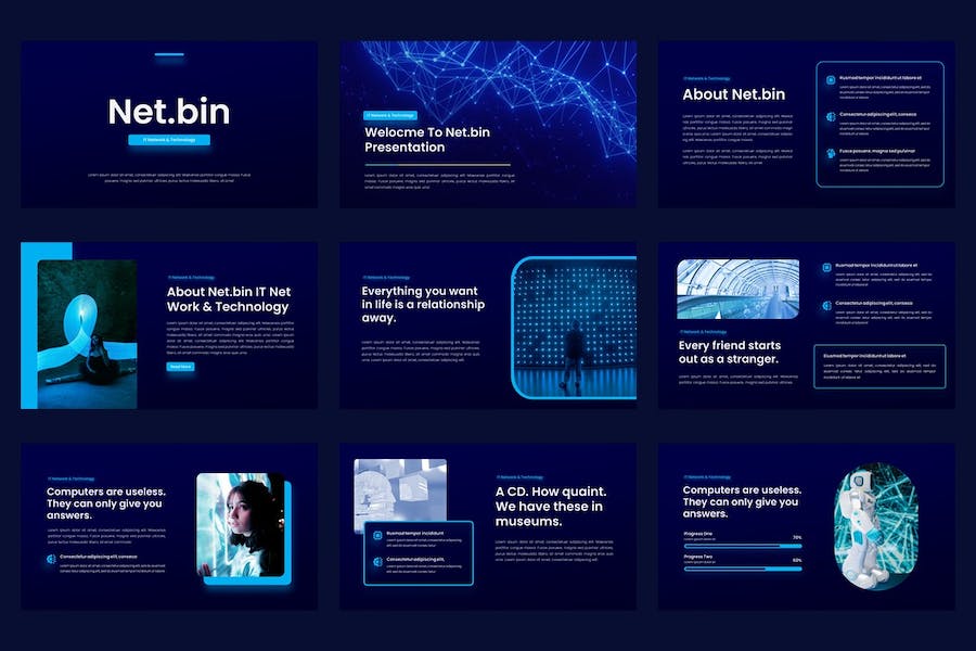 网络技术信息化应用讲述Keynote模板 - 顶尖PPT
