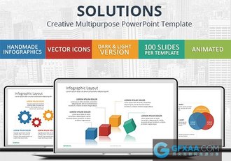 100多页全高清业务汇报解决方案PPT模板 - 顶尖PPT