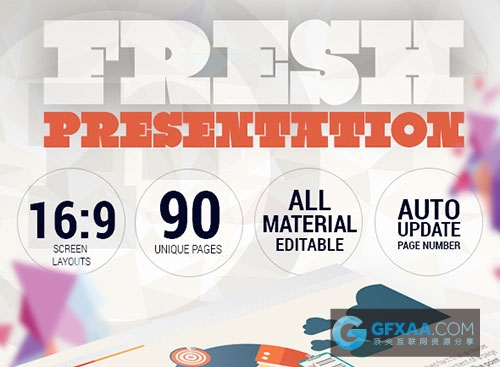 90页清新简约扁平化商务风格PPT模板 - 顶尖PPT