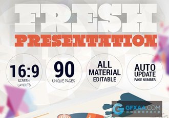90页清新简约扁平化商务风格PPT模板 - 顶尖PPT