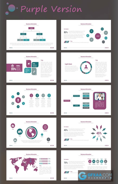 100页扁平化简约风格多用途PPT模板 - 顶尖PPT