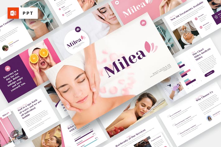 美容水疗行业解决方案展示PPT模板 - 顶尖PPT