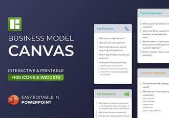 商业模式画布创业策划PPT演示模板 - 顶尖PPT