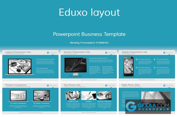 40页扁平化极简风格PPT模板10种配色 - 顶尖PPT