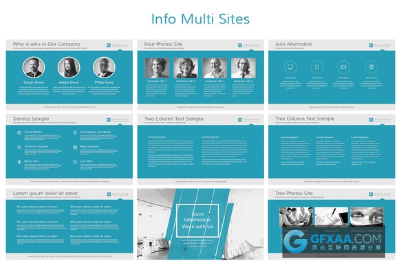 40页扁平化极简风格PPT模板10种配色 - 顶尖PPT