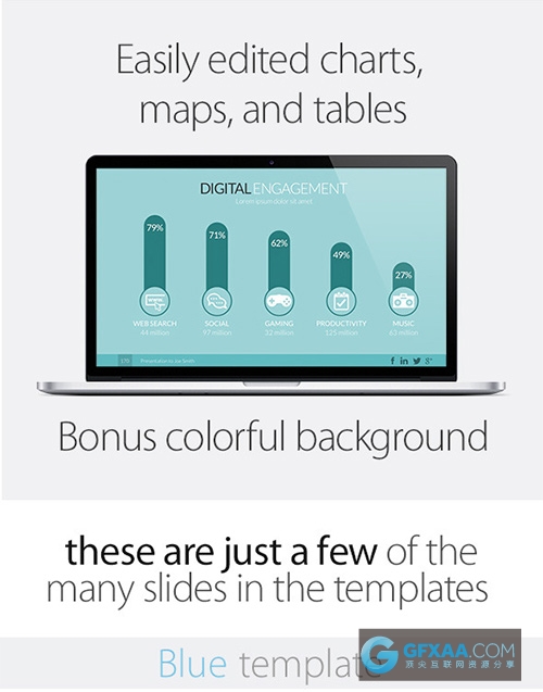 339页大型扁平化商务数据统计汇总PPT模板 - 顶尖PPT