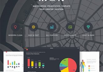 100多色图形图标简约风格多用途PPT模板 - 顶尖PPT