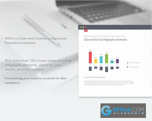 100多色图形图标简约风格多用途PPT模板 - 顶尖PPT