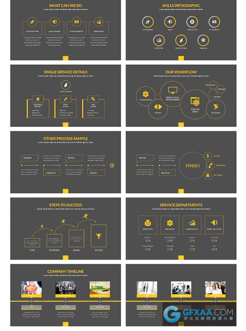 60页商务简约PPT模板13种配色方案 - 顶尖PPT