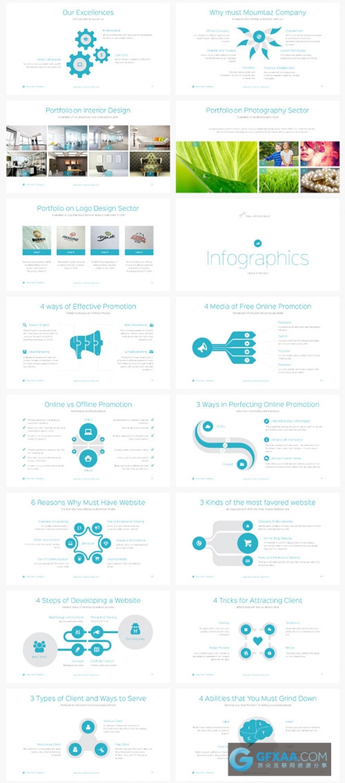 105页扁平化简约风格PPT模板20种欧美配色主题 - 顶尖PPT