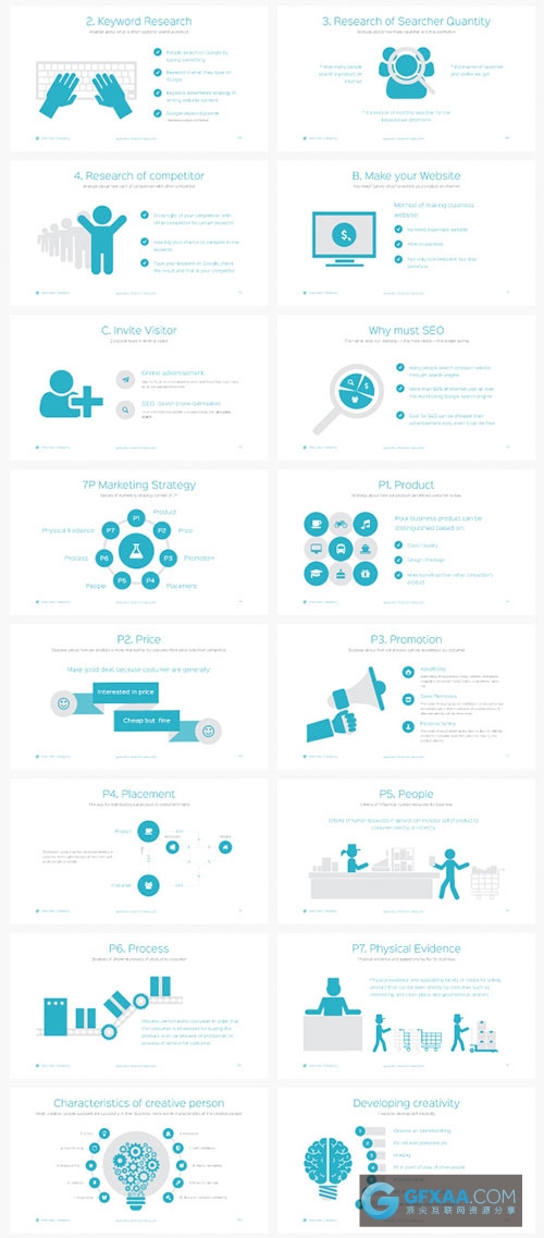 105页扁平化简约风格PPT模板20种欧美配色主题 - 顶尖PPT