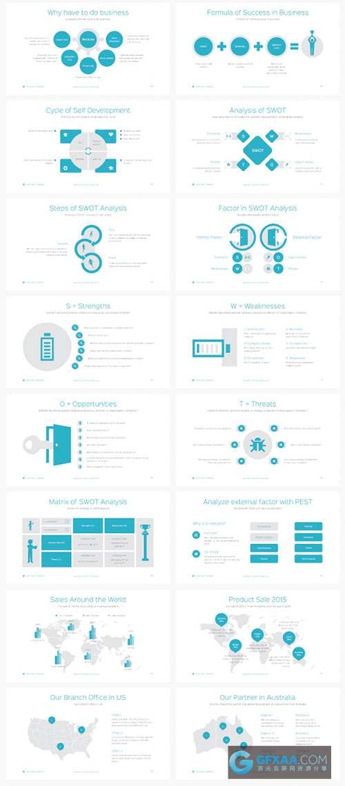 105页扁平化简约风格PPT模板20种欧美配色主题 - 顶尖PPT