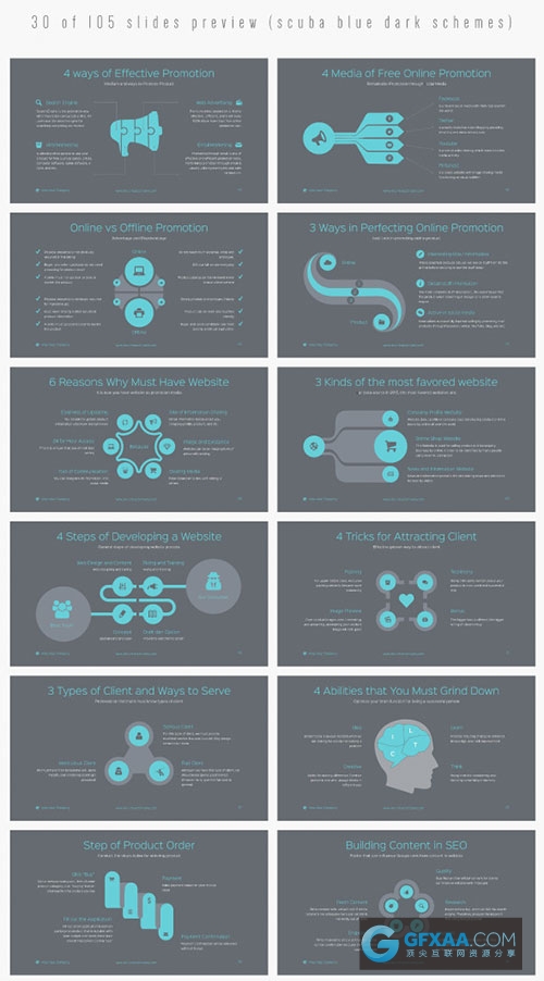 105页扁平化简约风格PPT模板20种欧美配色主题 - 顶尖PPT