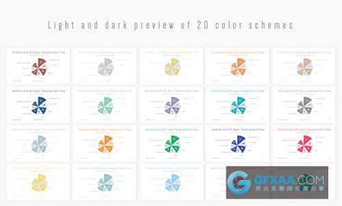 105页扁平化简约风格PPT模板20种欧美配色主题 - 顶尖PPT