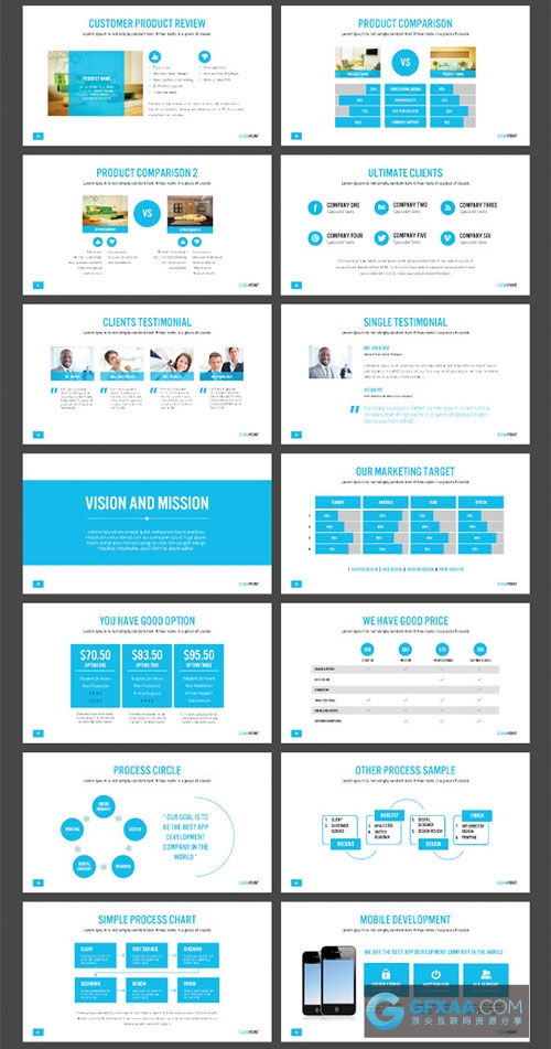 50页蓝色团队公司介绍业务合作PPT模板 - 顶尖PPT