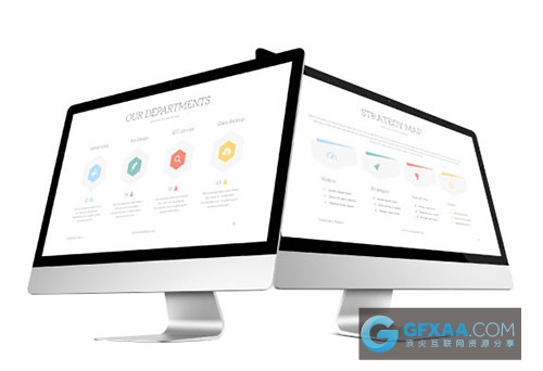 120多页简约背景缤纷色彩图标图形PPT模板 - 顶尖PPT