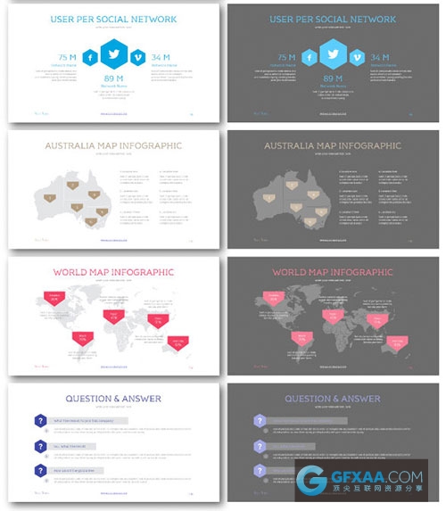 120多页简约背景缤纷色彩图标图形PPT模板 - 顶尖PPT