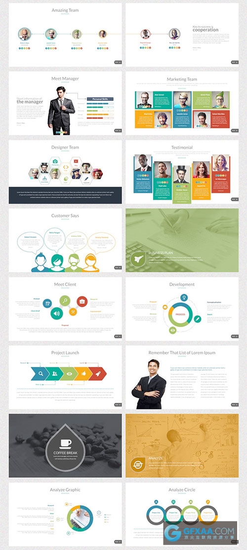 100多页10中配色方案高清商务通用PPT模板 - 顶尖PPT