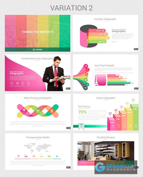 100多页10中配色方案高清商务通用PPT模板 - 顶尖PPT