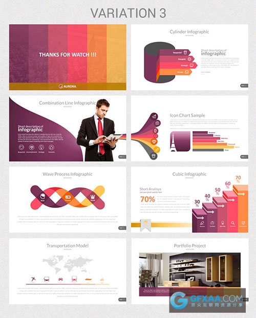 100多页10中配色方案高清商务通用PPT模板 - 顶尖PPT