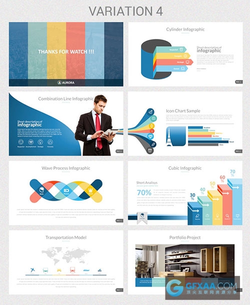 100多页10中配色方案高清商务通用PPT模板 - 顶尖PPT