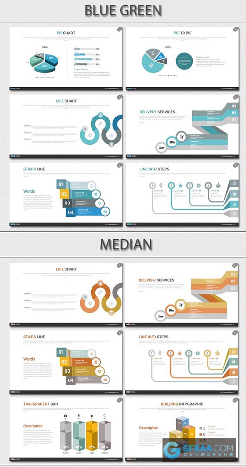 125页商务图形图标多种配色年终总结计划统计PPT模板 - 顶尖PPT