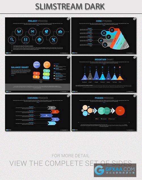125页商务图形图标多种配色年终总结计划统计PPT模板 - 顶尖PPT