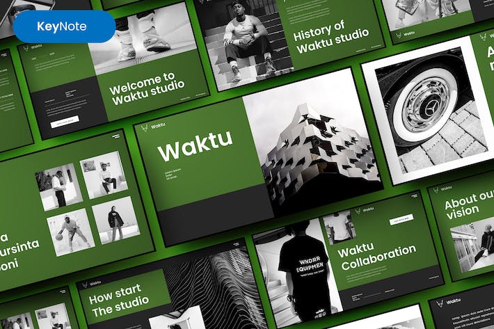 绿色商务数据分析会议要点展示keynote模板 - 顶尖PPT