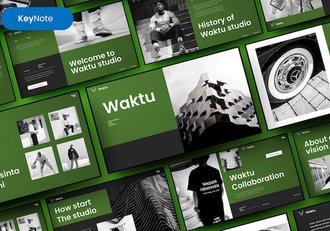 绿色商务数据分析会议要点展示keynote模板 - 顶尖PPT