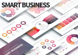 智能商务要点信息展示图形PPT模板 - 顶尖PPT