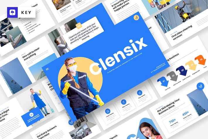 清洁服务业务推广展示Keynote模板 - 顶尖PPT