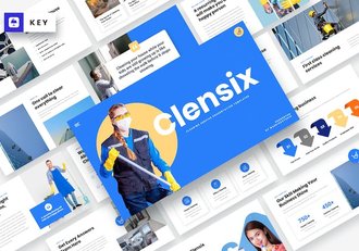 清洁服务业务推广展示Keynote模板 - 顶尖PPT