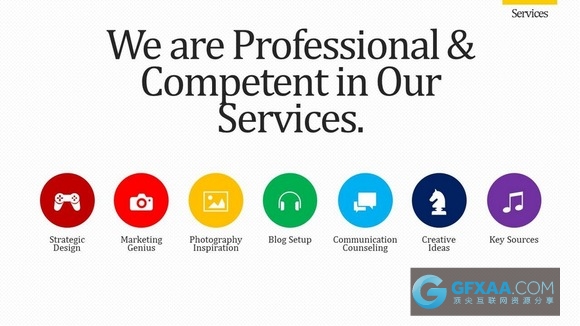 多种配色扁平化极简风格PPT模板 - 顶尖PPT