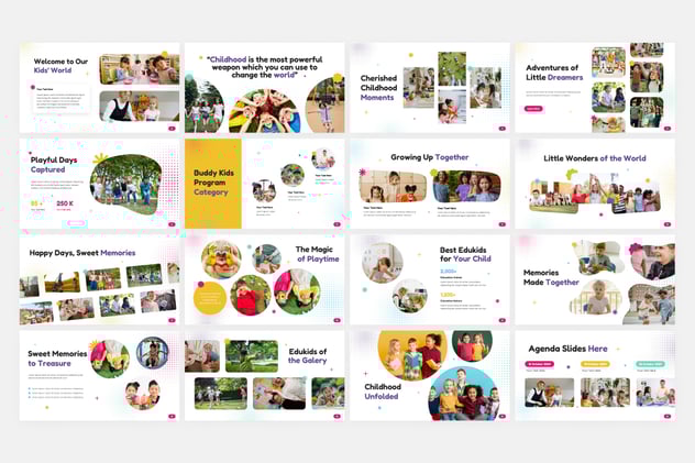 儿童成长记录亲子互动Keynote模板 - 顶尖PPT