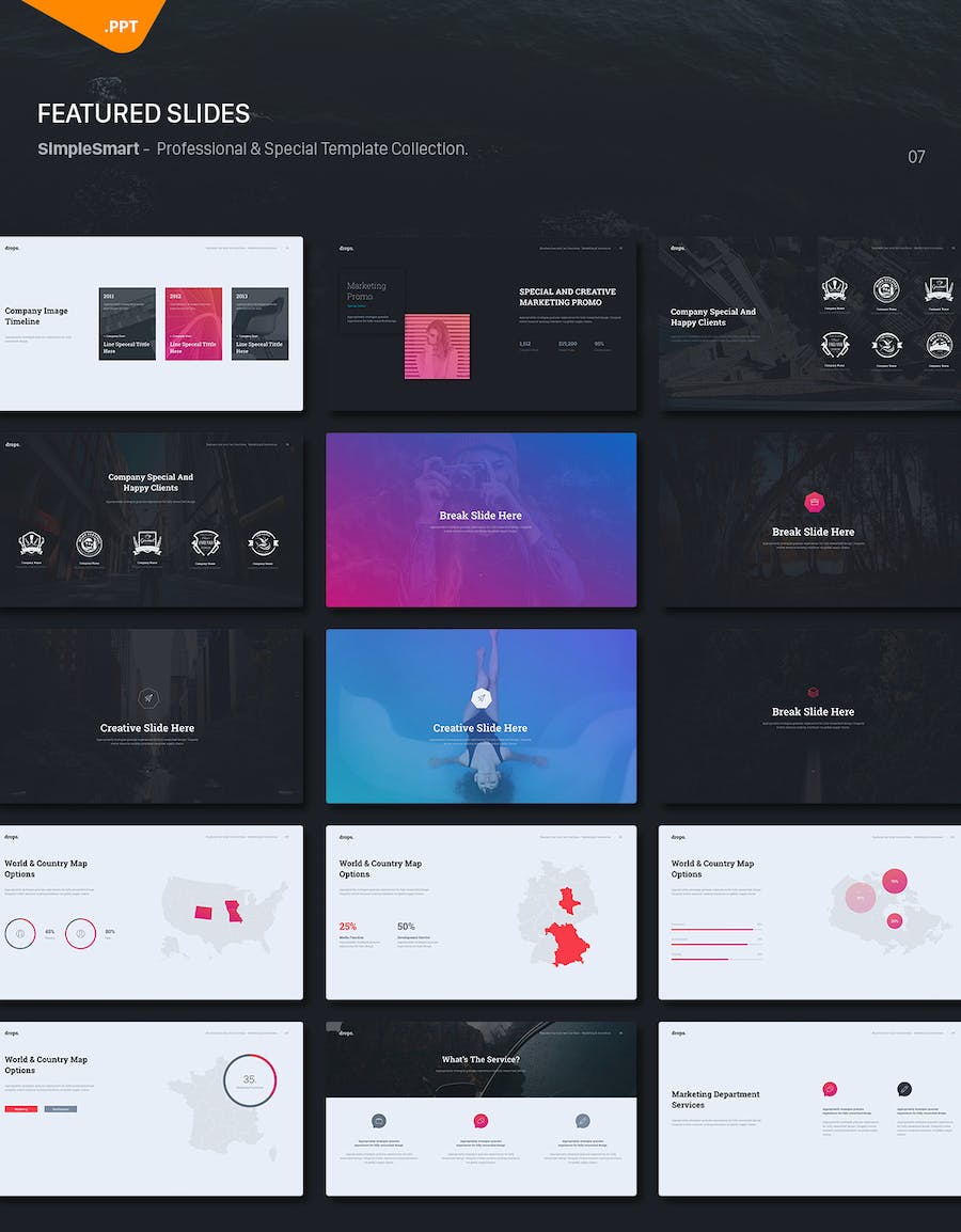 国外创意企业介绍计划总结商务通用PPT模板 - 顶尖PPT