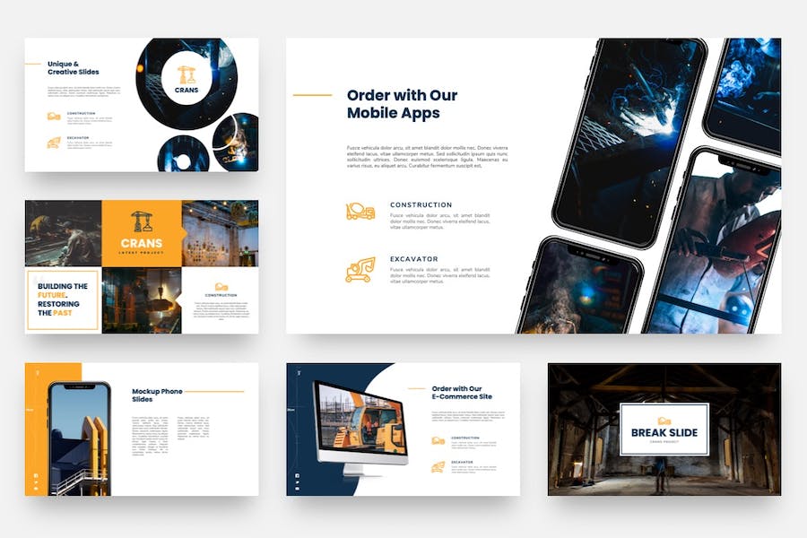 建筑工程PowerPoint模板 - 顶尖PPT