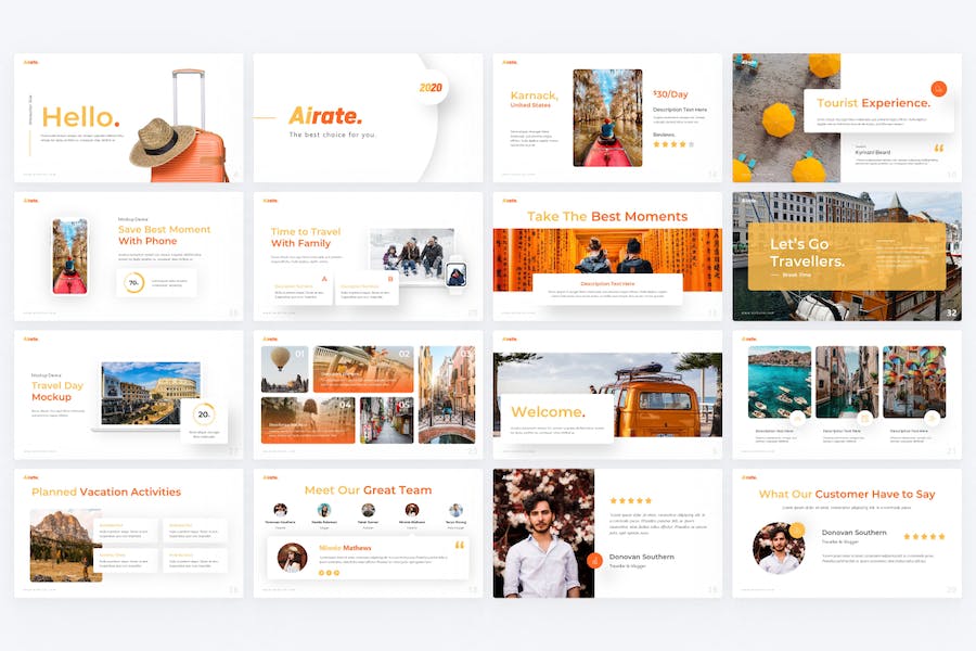 橙色大气旅游景点展示旅行社宣传通用PPT模板 - 顶尖PPT