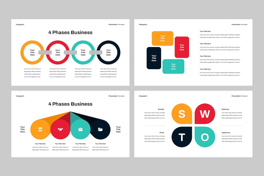 多色彩商务信息图PPT模板 - 顶尖PPT