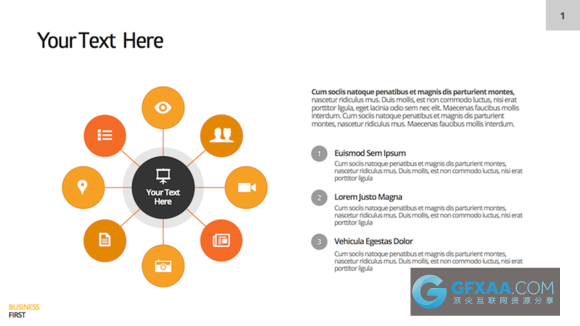 21页扁平化橙黄色商务总结报告PPT模板 - 顶尖PPT