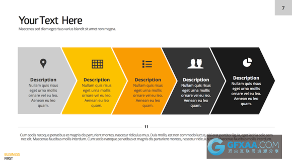 21页扁平化橙黄色商务总结报告PPT模板 - 顶尖PPT