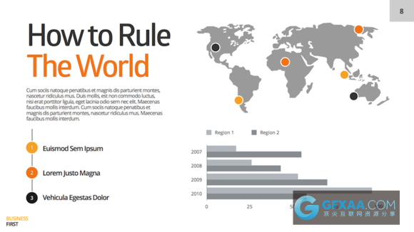 21页扁平化橙黄色商务总结报告PPT模板 - 顶尖PPT