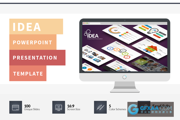 100多页精美图形图表商务多用途PPT模板 - 顶尖PPT