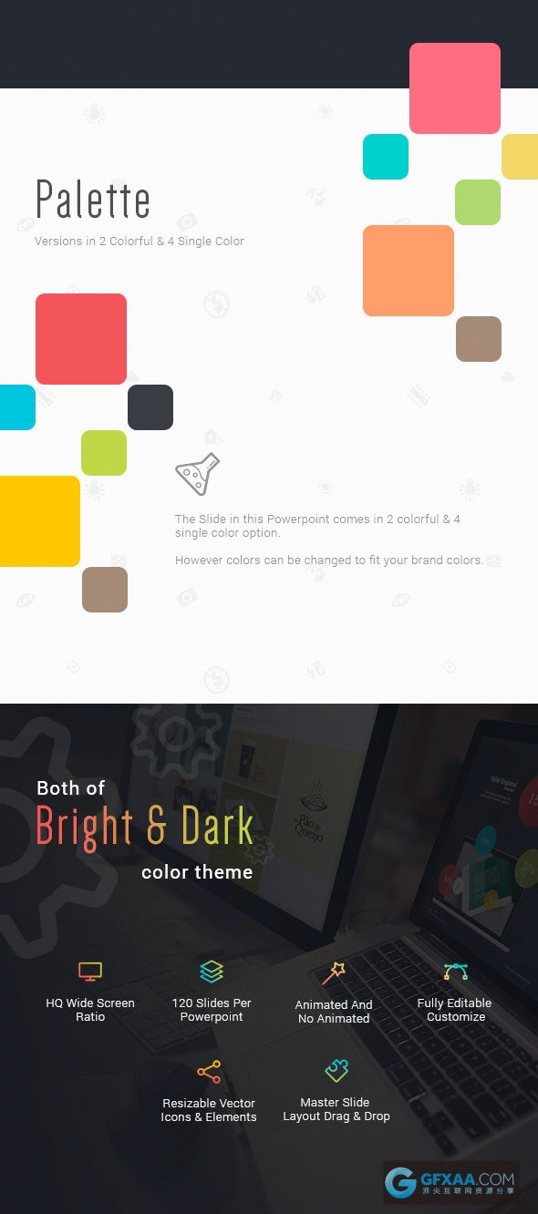 120页多色搭配创意图形图表PPT模板 - 顶尖PPT