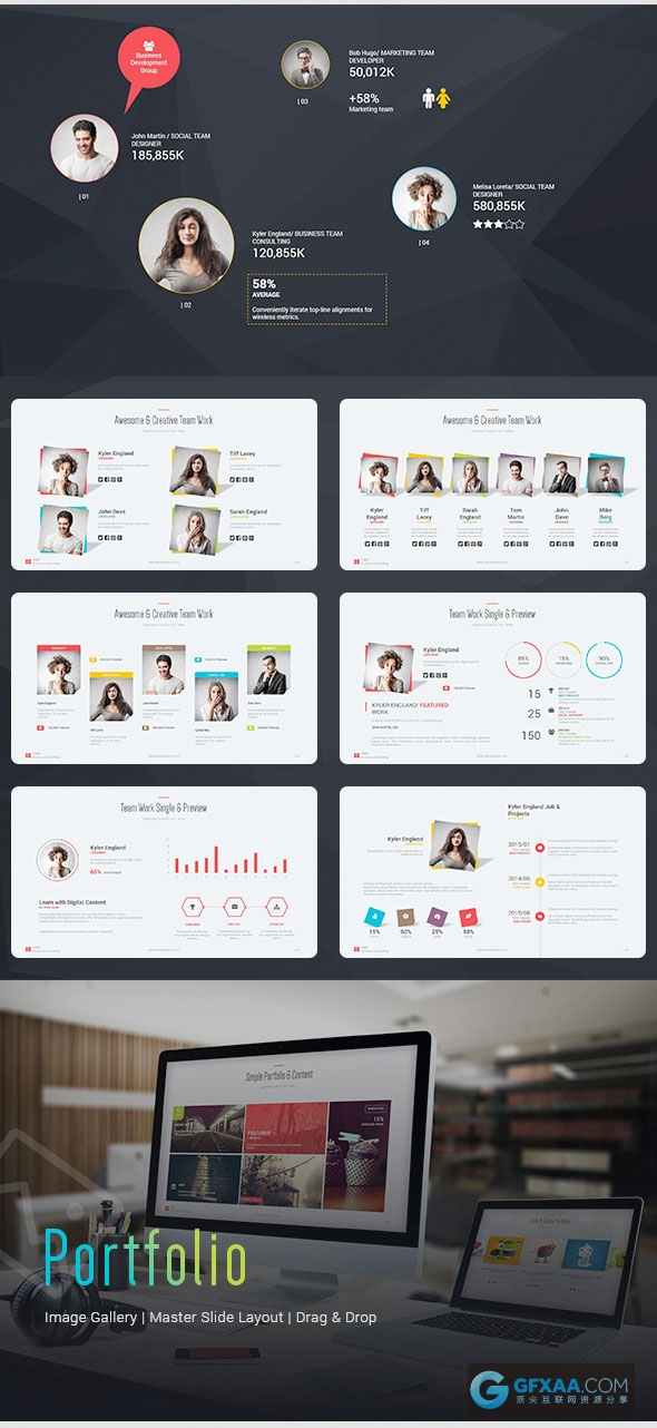 120页多色搭配创意图形图表PPT模板 - 顶尖PPT