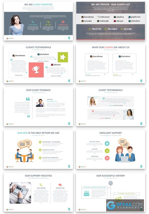 333页大型商务企业团队汇报多图形图表PPT通用模板 - 顶尖PPT